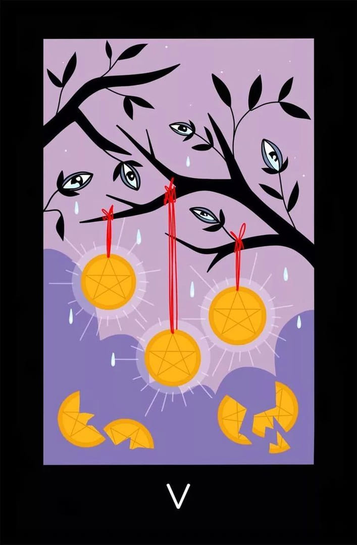 Пятёрка пентаклей — Sabotage Tarot