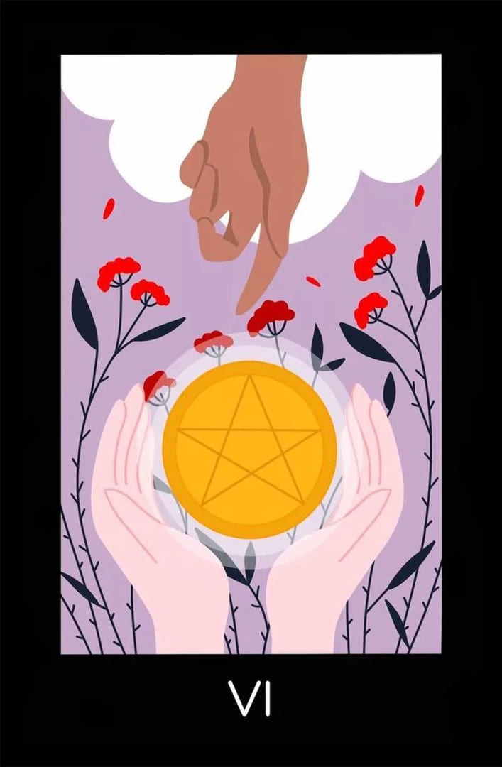 Шестёрка пентаклей — Sabotage Tarot