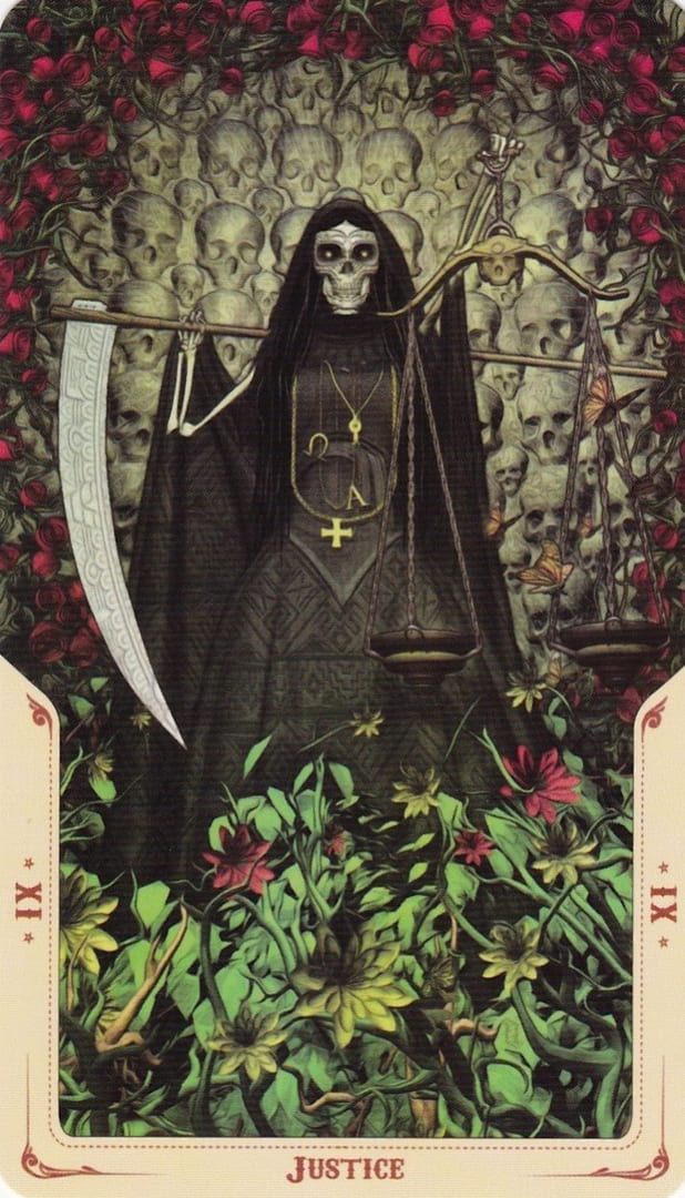 Справедливость — Таро Святой Смерти (Santa Muerte)