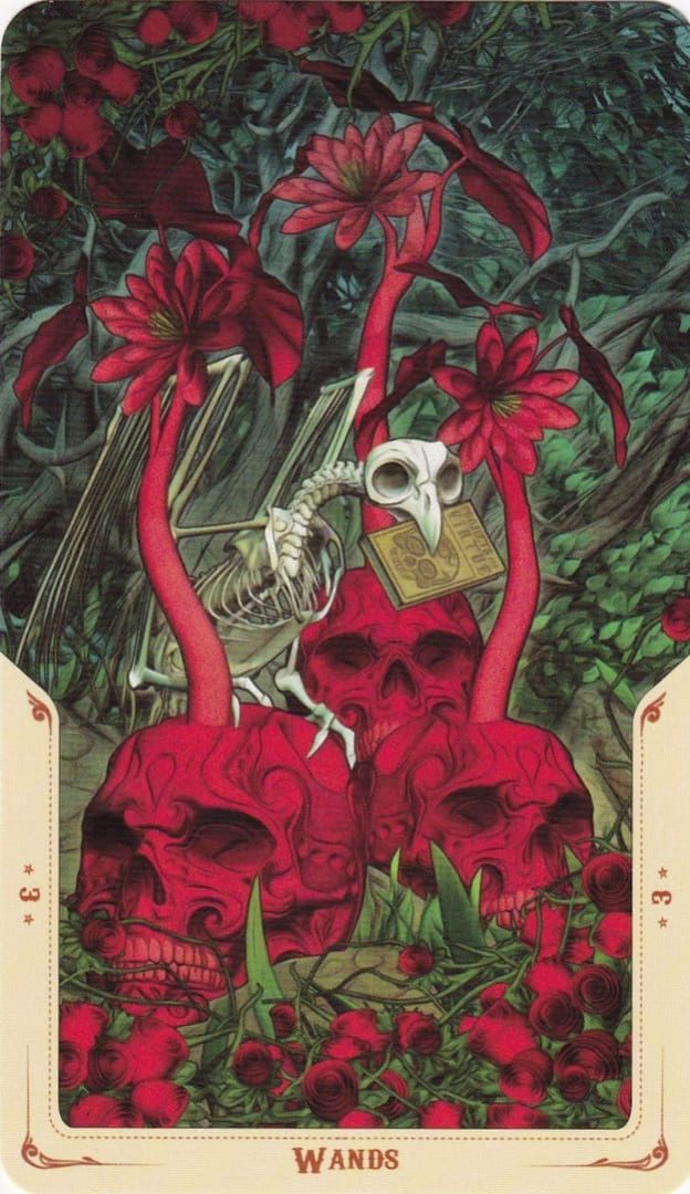 Тройка жезлов — Таро Святой Смерти (Santa Muerte)