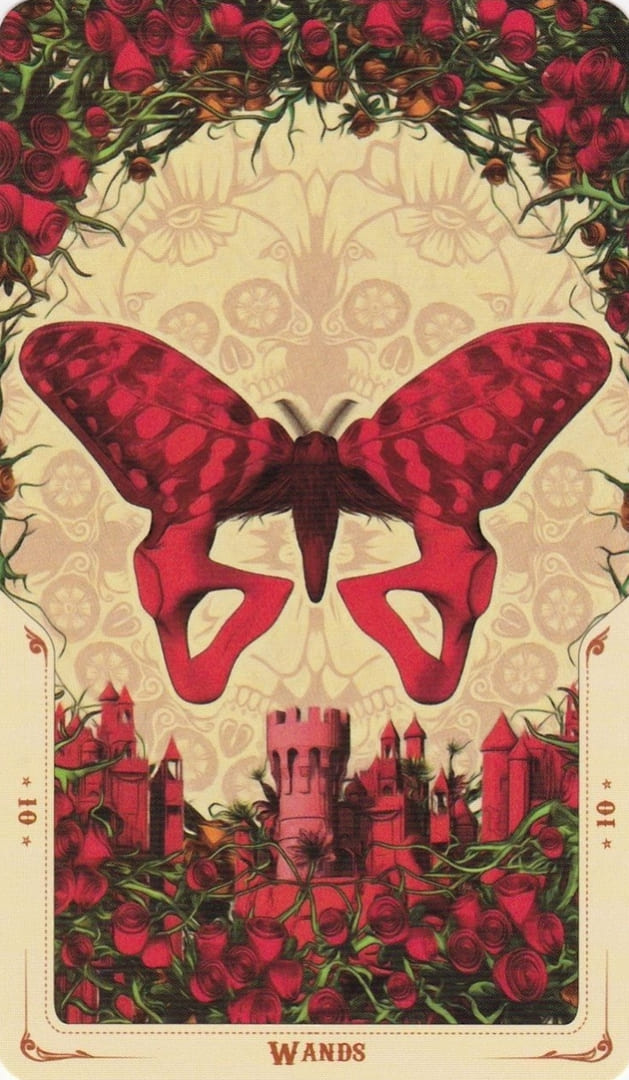 Десятка жезлов — Таро Святой Смерти