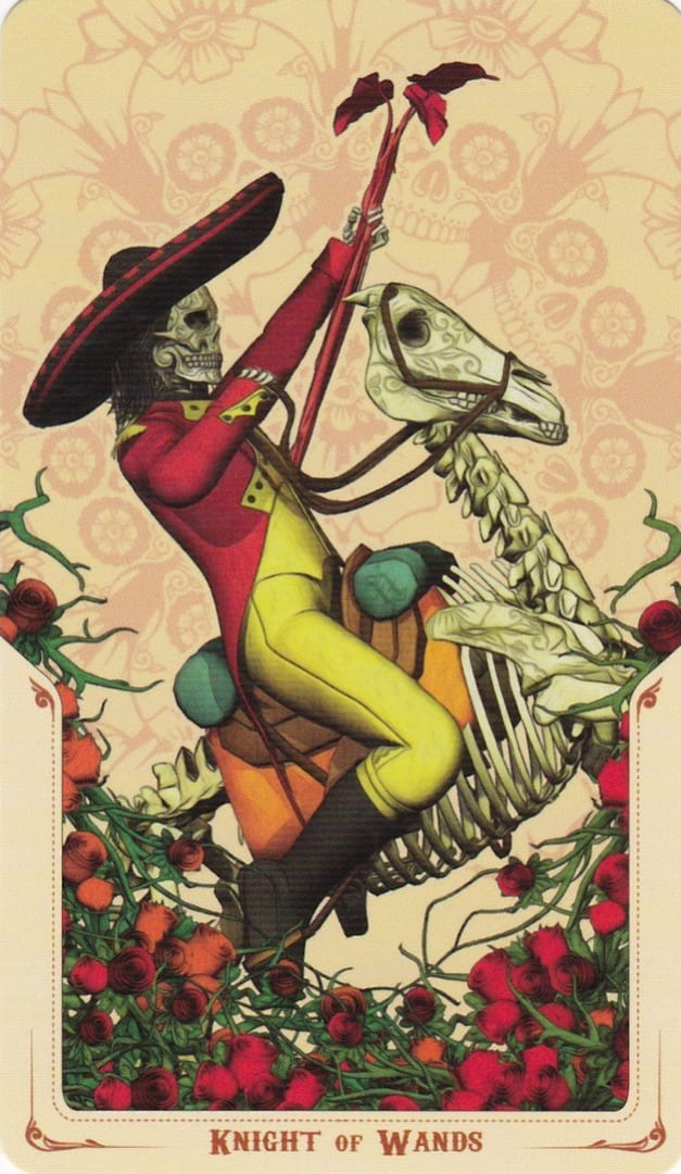 Рыцарь жезлов — Таро Святой Смерти (Santa Muerte)