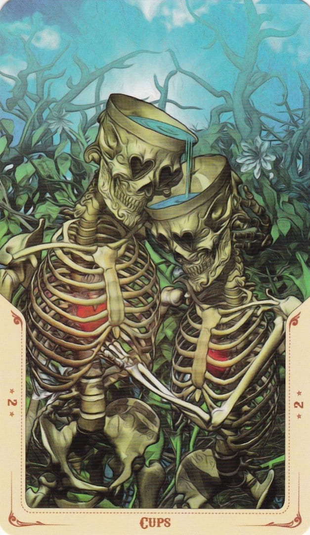 Двойка чаш — Таро Святой Смерти (Santa Muerte)