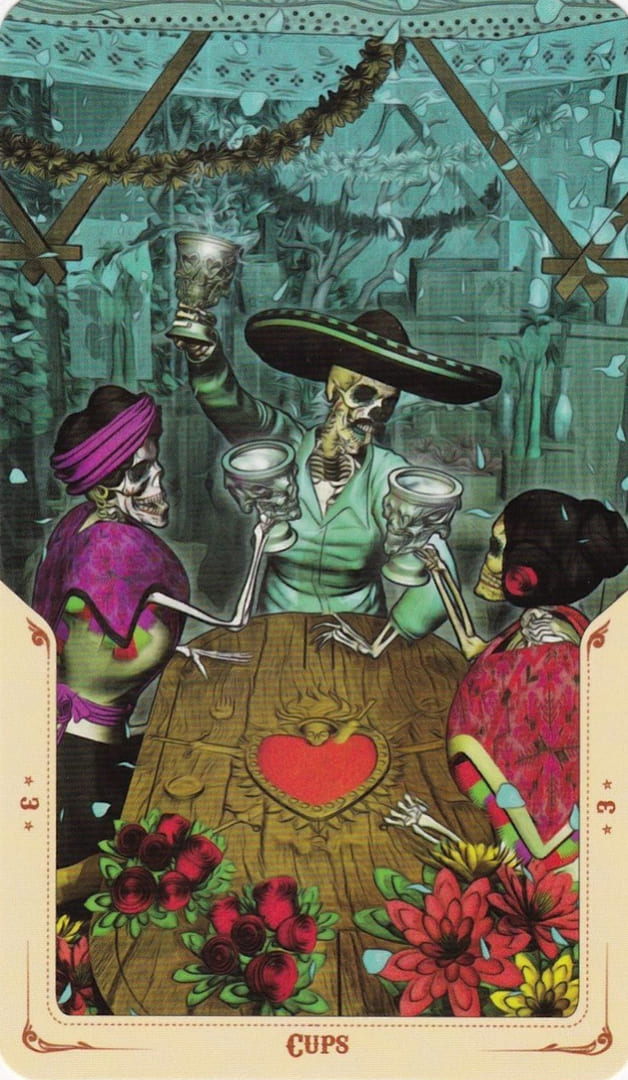 Тройка чаш — Таро Святой Смерти