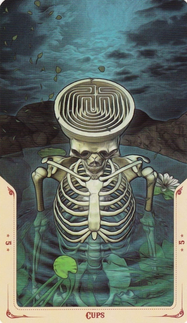 Пятёрка чаш — Таро Святой Смерти