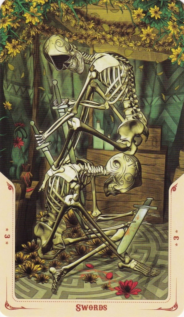 Тройка мечей — Таро Святой Смерти (Santa Muerte)