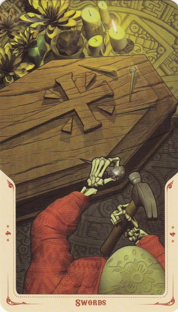 Четверка мечей — Таро Святой Смерти (Santa Muerte)