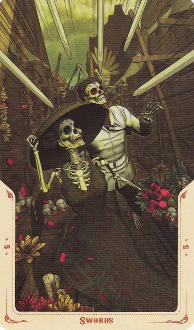 Пятёрка мечей — Таро Святой Смерти (Santa Muerte)