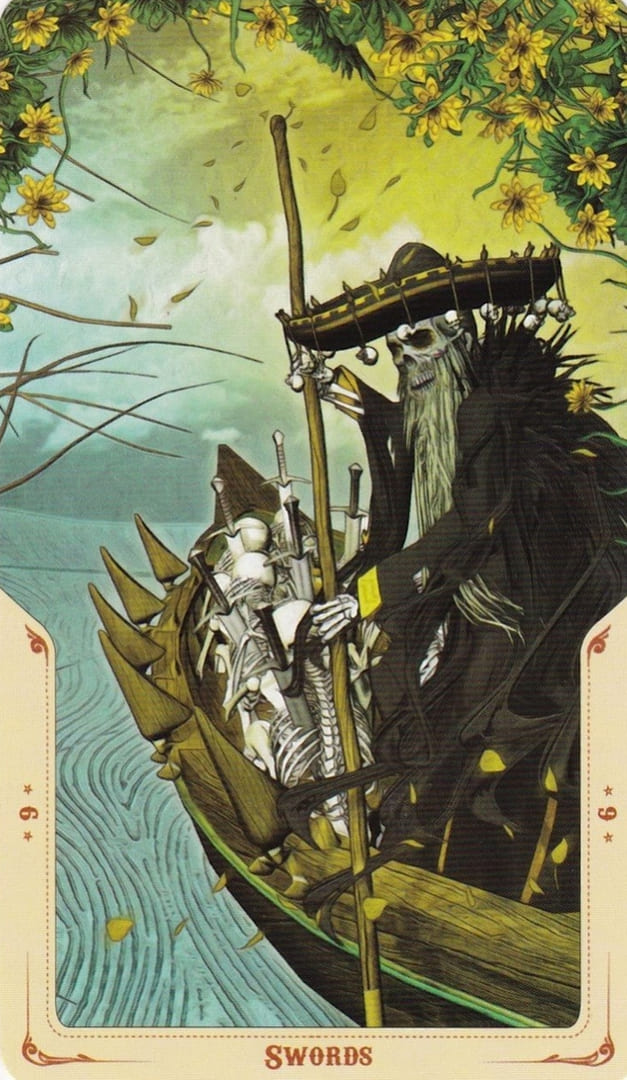 Шестёрка мечей — Таро Святой Смерти (Santa Muerte)