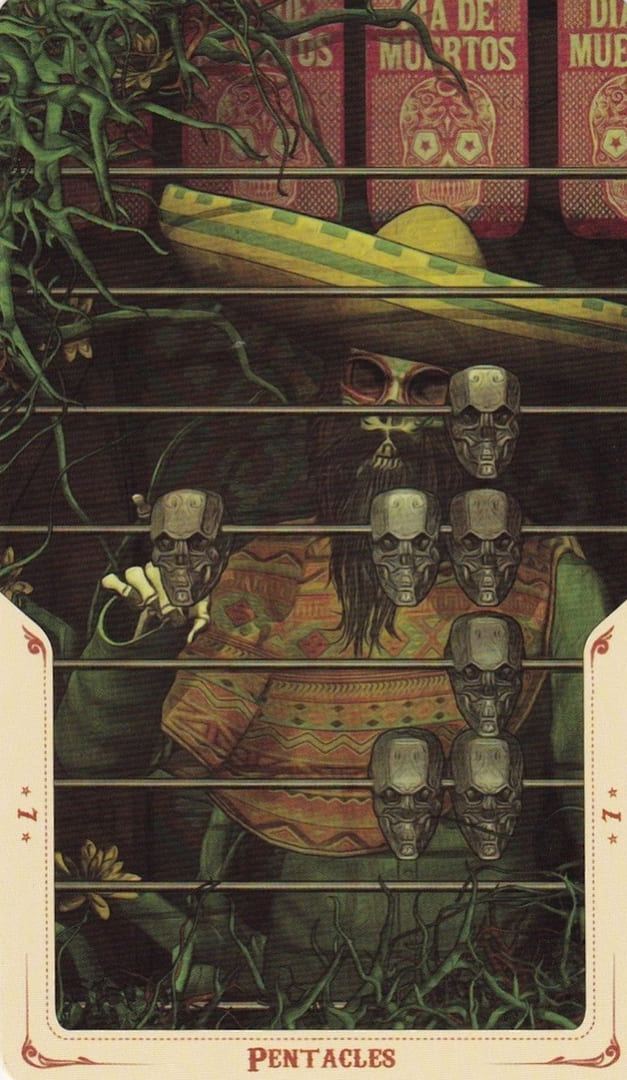 Семёрка пентаклей — Таро Святой Смерти (Santa Muerte)