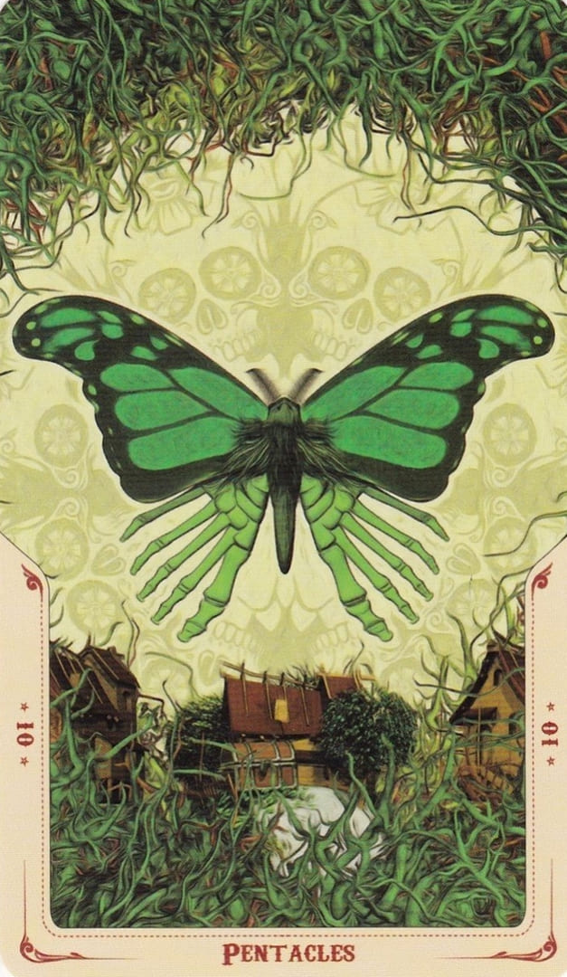 Десятка пентаклей — Таро Святой Смерти