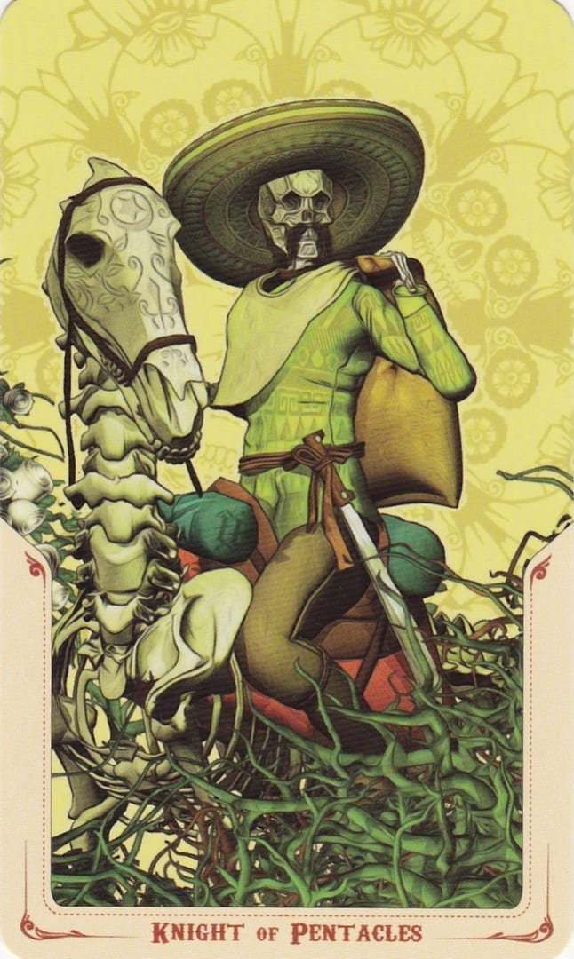 Рыцарь пентаклей — Таро Святой Смерти (Santa Muerte)