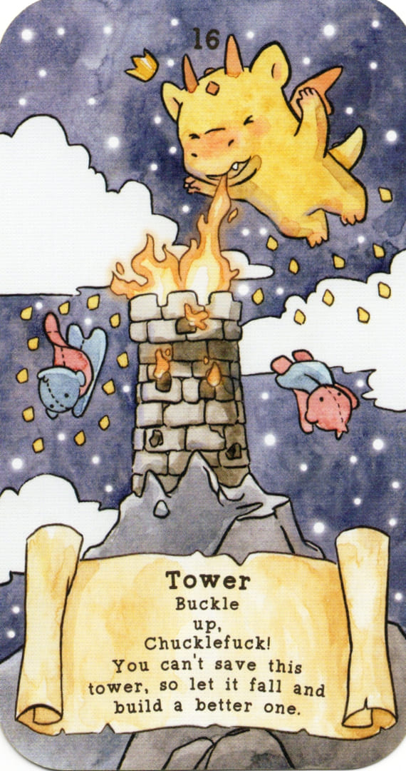 Башня — Sassy Dragons Tarot