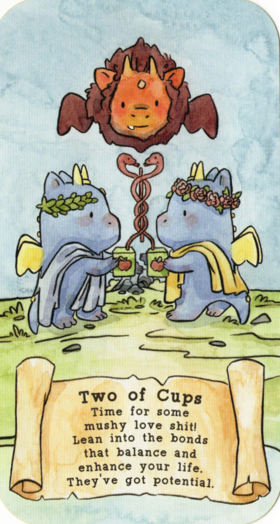 Двойка чаш — Sassy Dragons Tarot