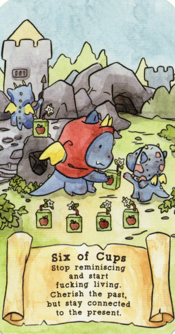 Шестёрка чаш — Sassy Dragons Tarot