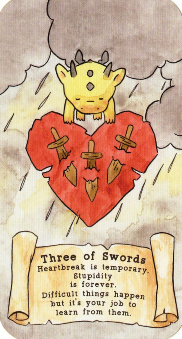 Тройка мечей — Sassy Dragons Tarot