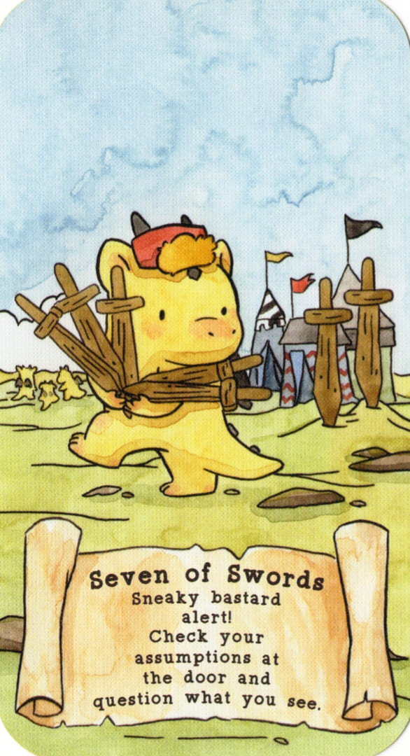 Семёрка мечей — Sassy Dragons Tarot