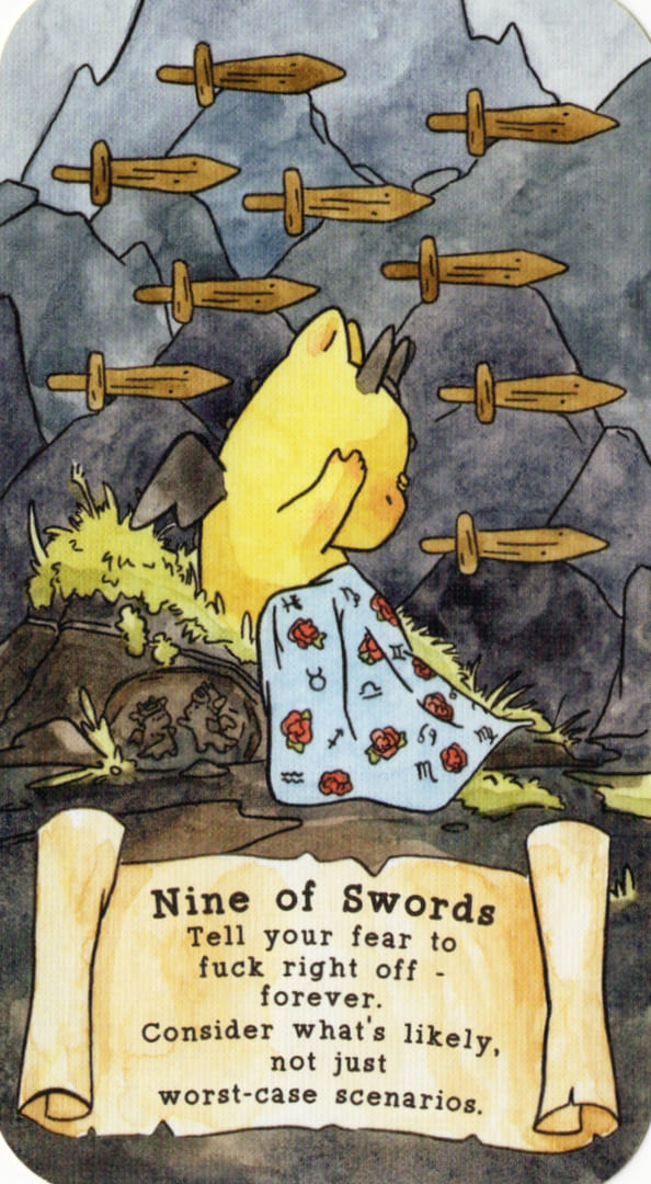 Девятка мечей — Sassy Dragons Tarot