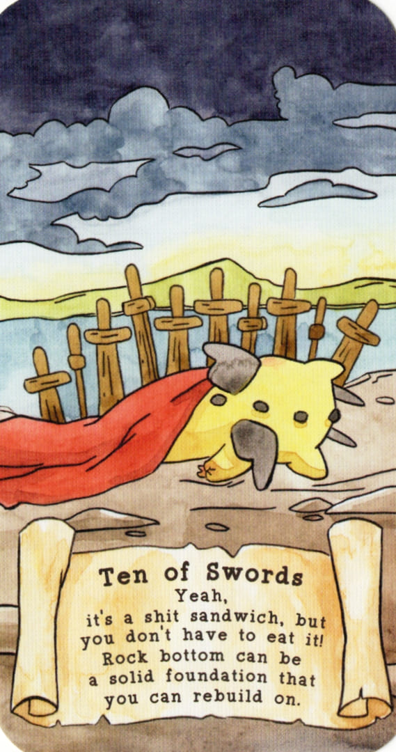 Десятка мечей — Sassy Dragons Tarot