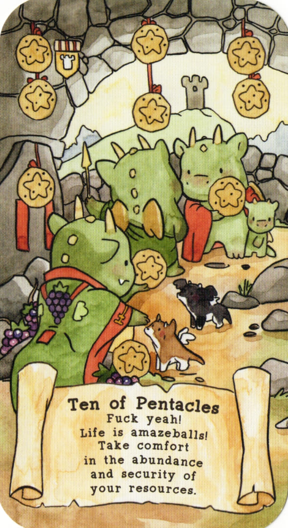Десятка пентаклей — Sassy Dragons Tarot