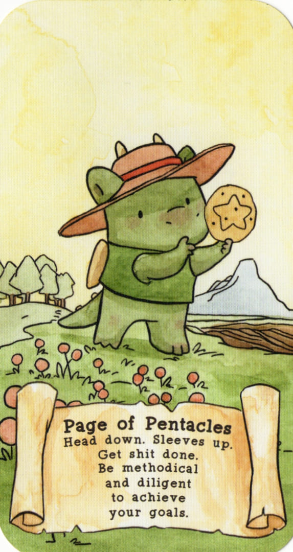 Паж пентаклей — Sassy Dragons Tarot