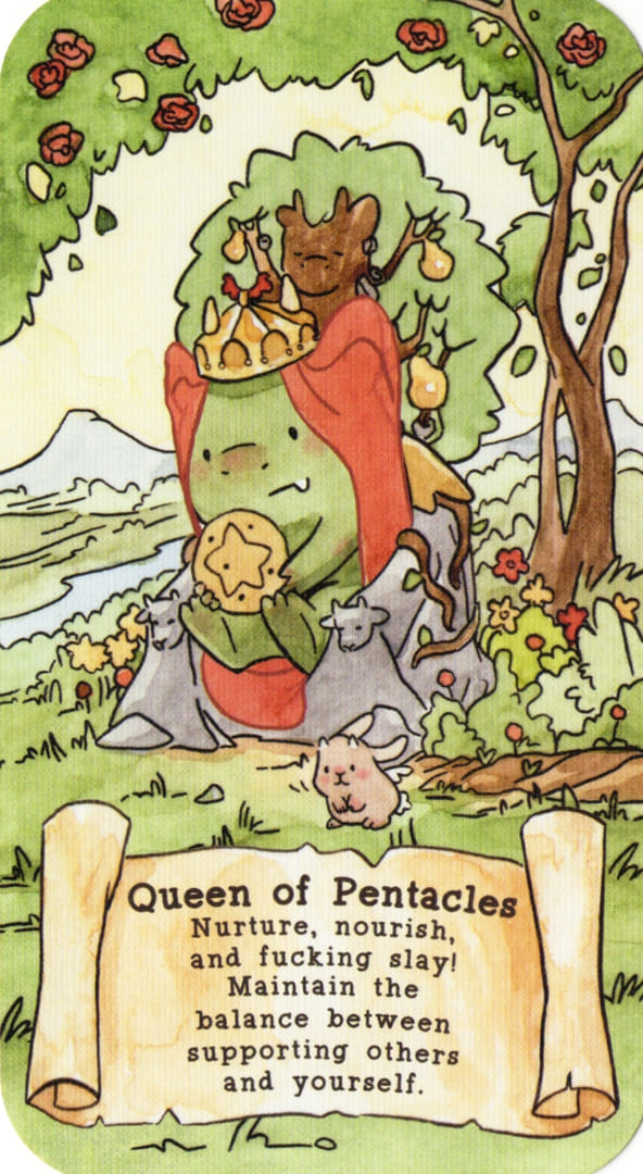 Королева пентаклей — Sassy Dragons Tarot