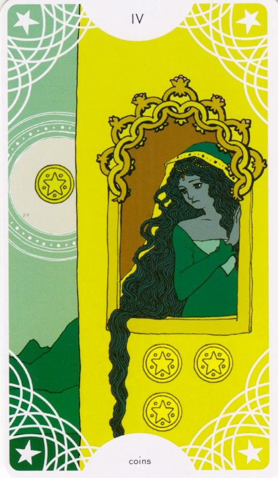 Четверка пентаклей — Таро Звездного Прядильщика