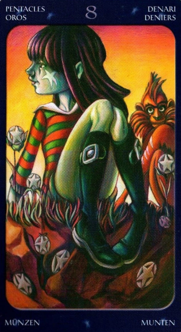 Восьмёрка пентаклей — Таро Сладкие Сумерки