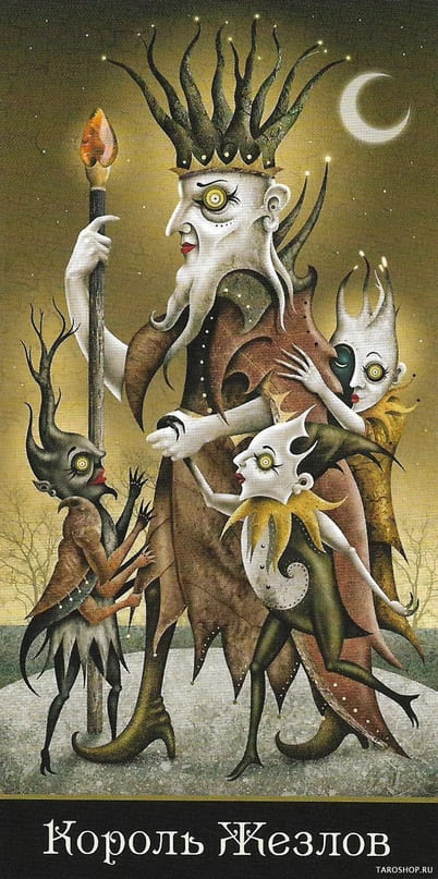 Король жезлов — Таро Безумной Луны (Deviant Moon)