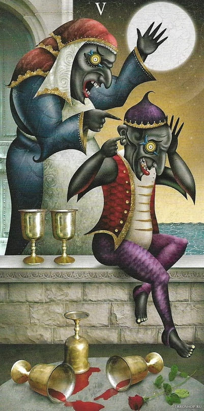 Пятёрка чаш — Таро Безумной Луны