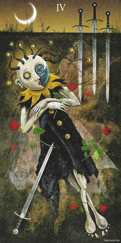 Четверка мечей — Таро Безумной Луны