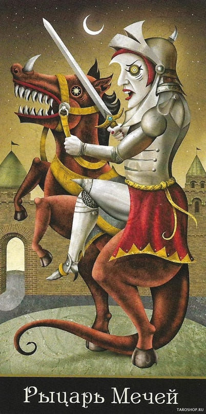 Рыцарь мечей — Таро Безумной Луны (Deviant Moon)