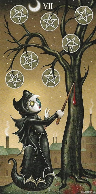 Семёрка пентаклей — Таро Безумной Луны