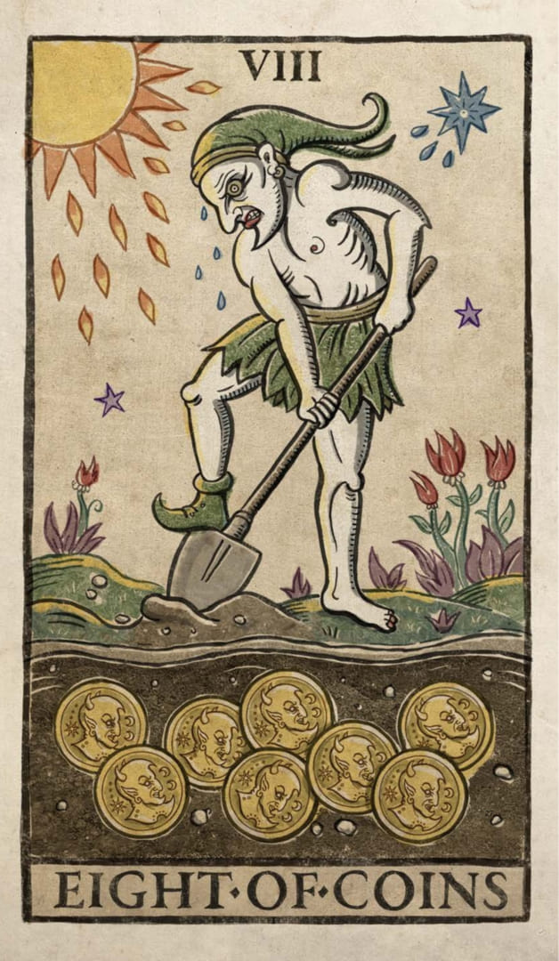 Восьмёрка пентаклей — Таро Триумфы Луны