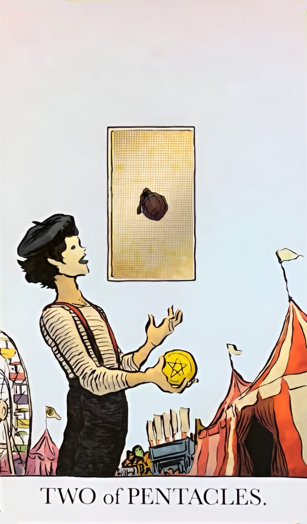 Двойка пентаклей — Раскрытое Таро