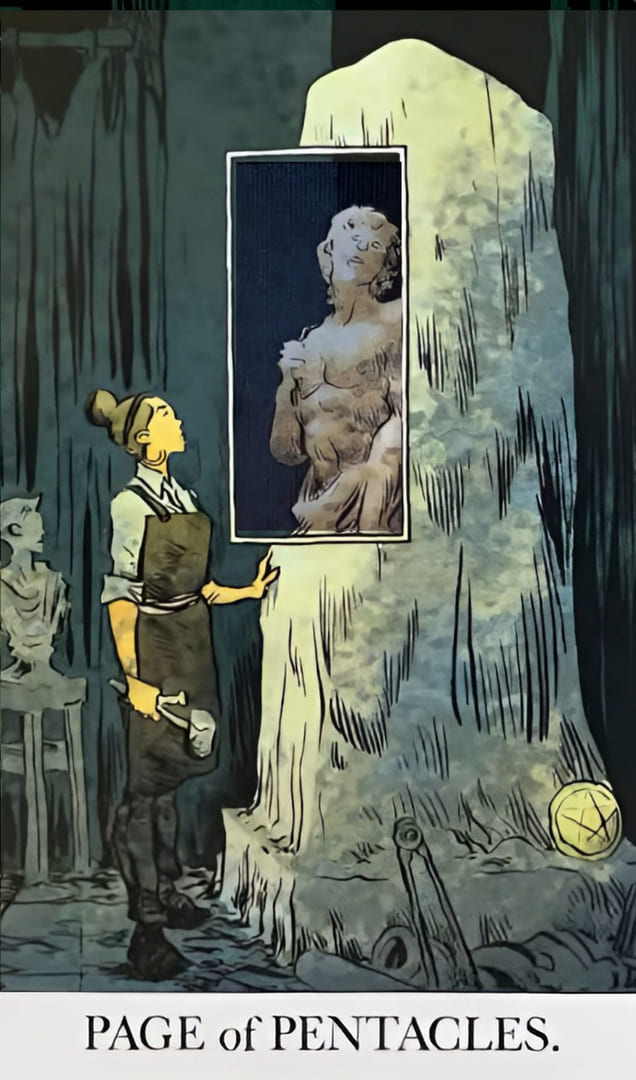 Паж пентаклей — Раскрытое Таро