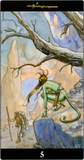 Пятёрка жезлов — Таро Магия Снов