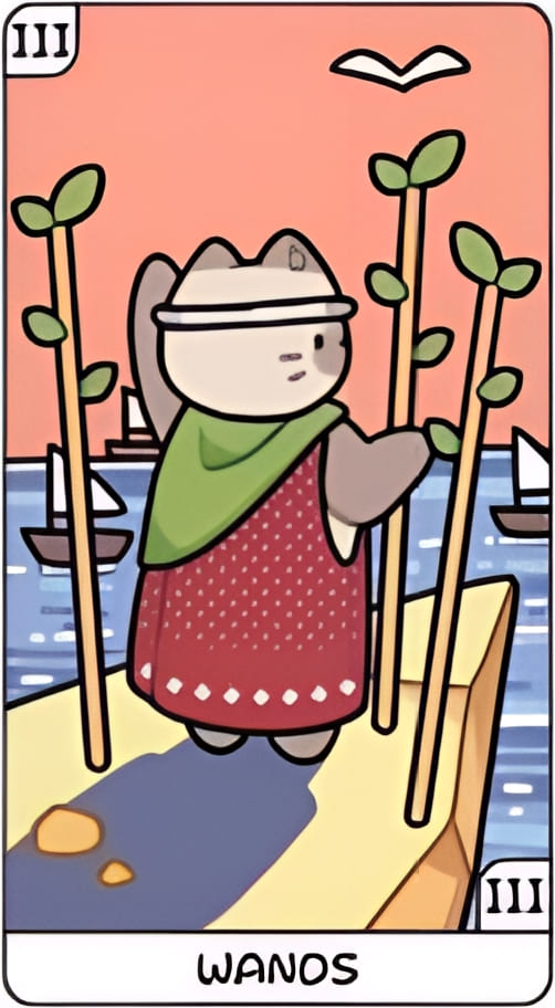 Тройка жезлов — YOLO Tarot