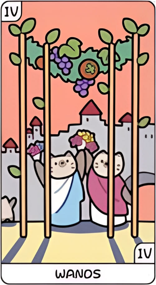 Четверка жезлов — YOLO Tarot