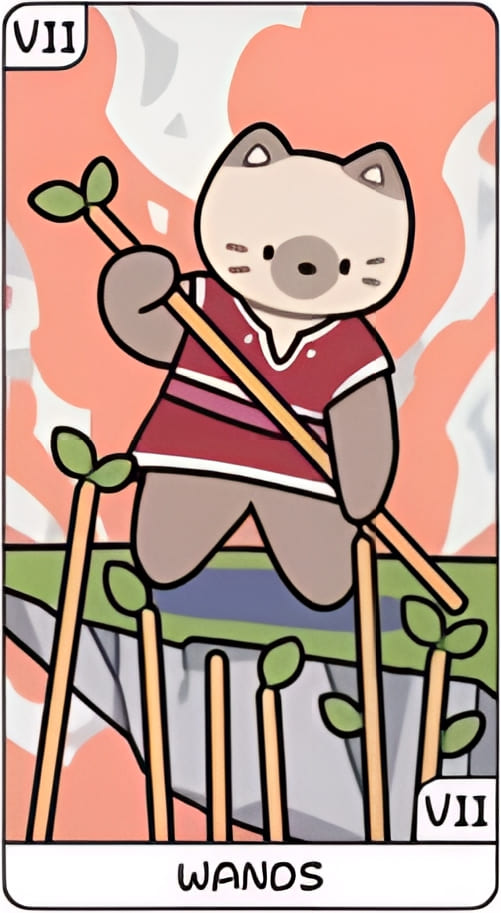 Семёрка жезлов — YOLO Tarot