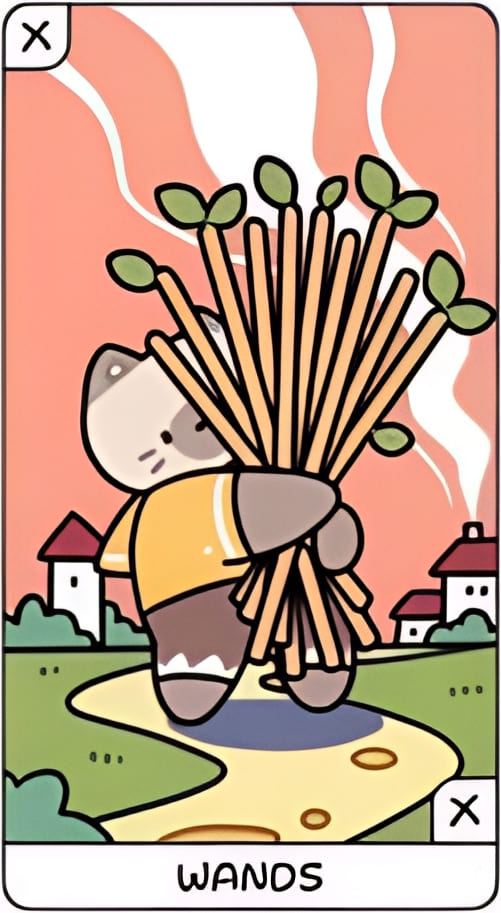 Десятка жезлов — YOLO Tarot