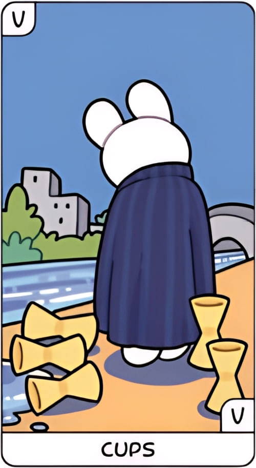 Пятёрка чаш — YOLO Tarot