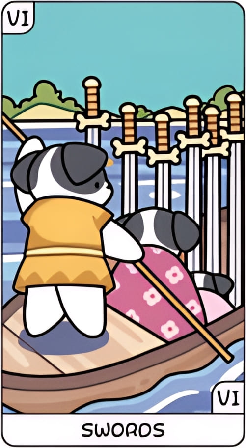 Шестёрка мечей — YOLO Tarot