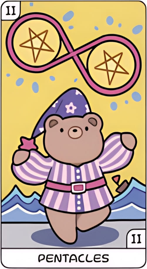 Двойка пентаклей — YOLO Tarot