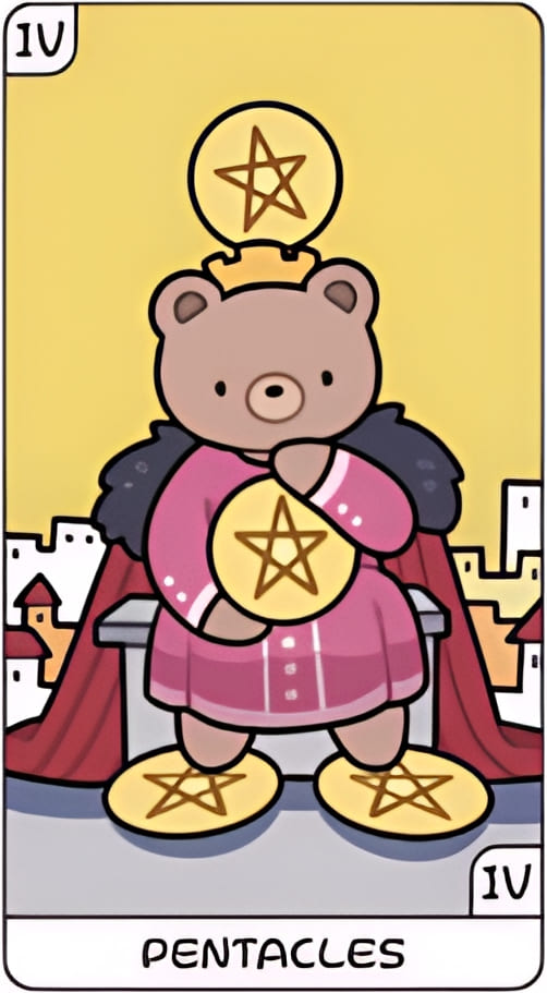 Четверка пентаклей — YOLO Tarot