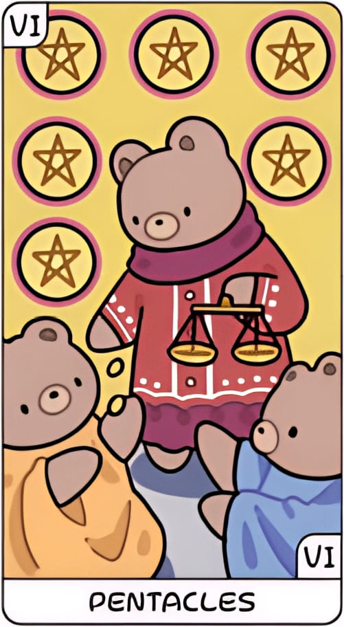 Шестёрка пентаклей — YOLO Tarot