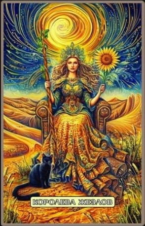 Королева жезлов — Swirls of Light Tarot
