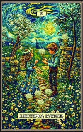 Шестёрка чаш — Swirls of Light Tarot