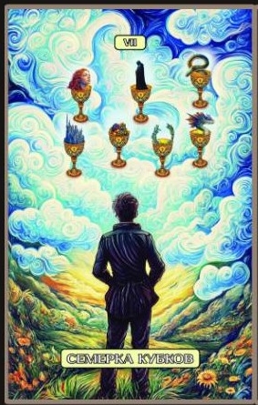 Семёрка чаш — Swirls of Light Tarot