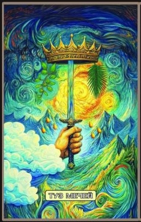 Туз мечей — Swirls of Light Tarot